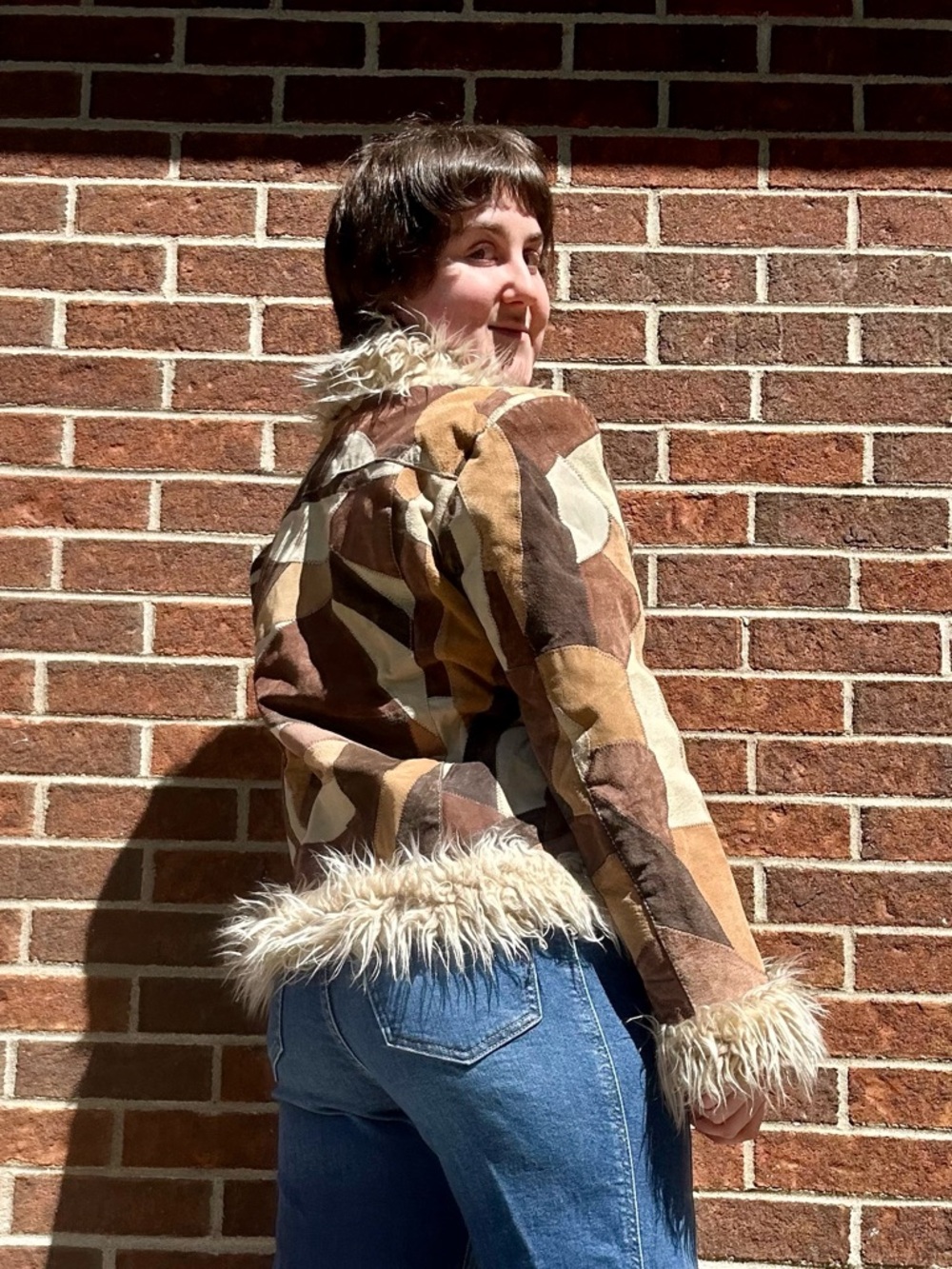 Y2K patchwork suede afghan jacket - Picture 5 of 15